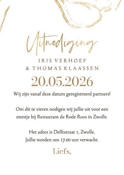 Stijlvolle kaart geregistreerd partners watercolor bohemian 3