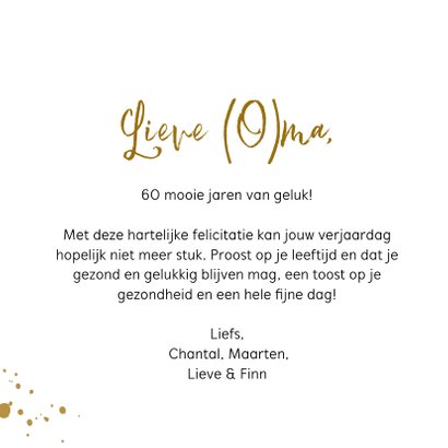 Stijlvolle kaart met champagneglazen, spetters en foto 3