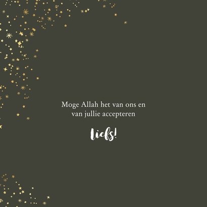 Stijlvolle kaart religie eid al-adha silhouette goud sterren 3