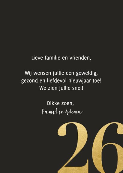 Stijlvolle kaart voor nieuwjaar grote foto 2026 3