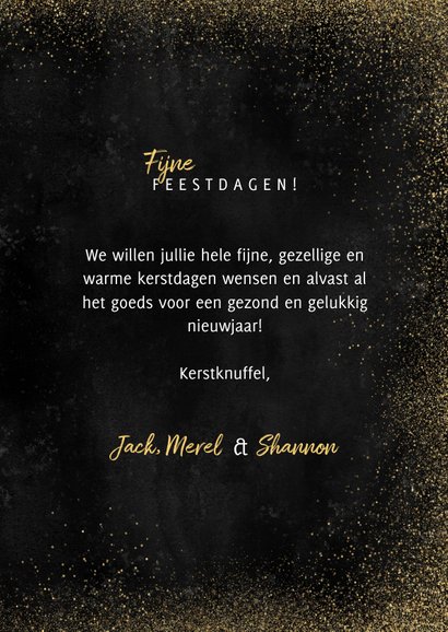 Stijlvolle kerst fotokaart met gouden 2022 en sneeuw 3