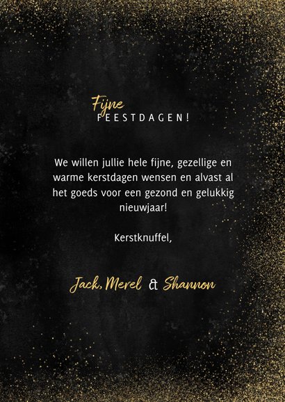 Stijlvolle kerst fotokaart met gouden 2023 en sneeuw 3