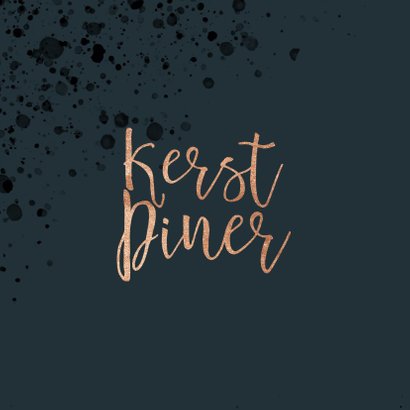 Stijlvolle kerstdiner uitnodiging met goudlook en spetters 2