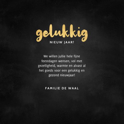 Stijlvolle kerstkaart 2022 gouden spetters fijne feestdagen 3
