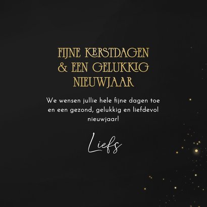 Stijlvolle kerstkaart antraciet gouden kerstwens stipjes 3