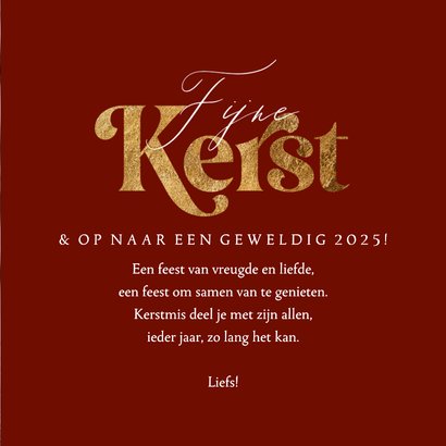 Stijlvolle kerstkaart botanische kersttakken stippen goud 3