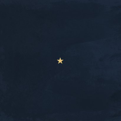 Stijlvolle kerstkaart donkerblauw fotocollage goud Achterkant