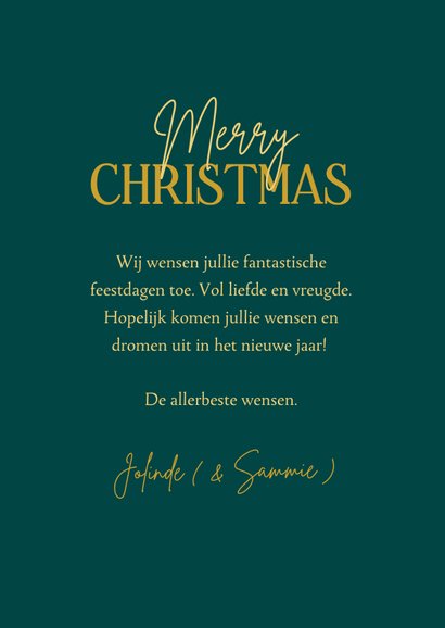 Stijlvolle kerstkaart emerald sneeuwvlokken sterretjes 3