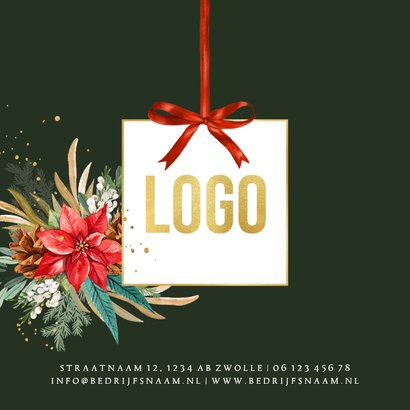 Stijlvolle kerstkaart fotocollage bedankt medewerkers strik 2