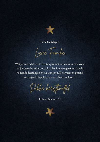 Stijlvolle kerstkaart gouden 2021 fijne feestdagen 3