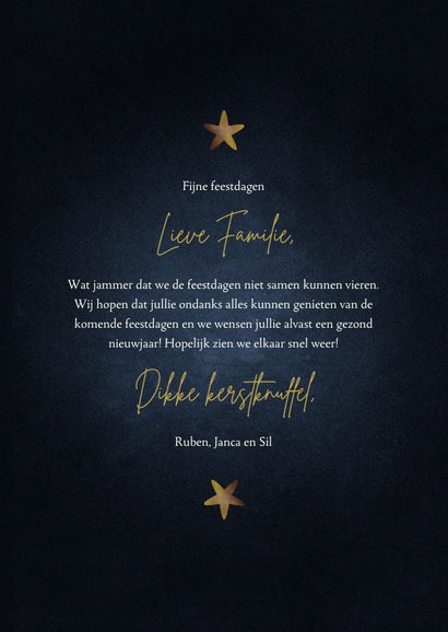 Stijlvolle kerstkaart gouden 2022 fijne feestdagen 3