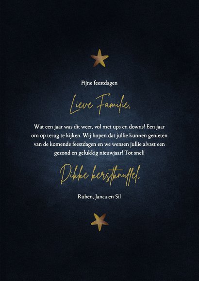 Stijlvolle kerstkaart gouden 2027 fijne feestdagen 3
