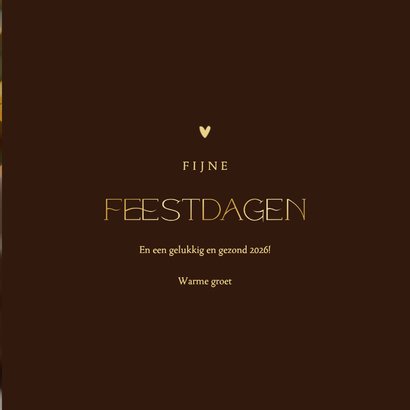 Stijlvolle kerstkaart grote foto transparant met goudfolie 3