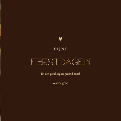 Stijlvolle kerstkaart grote foto transparant met goudfolie 3