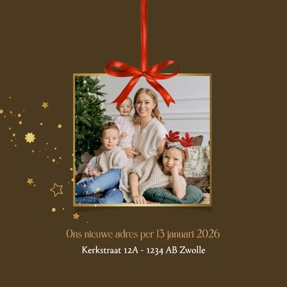 Stijlvolle kerstkaart illustratie verhuizing auto kerstboom 2