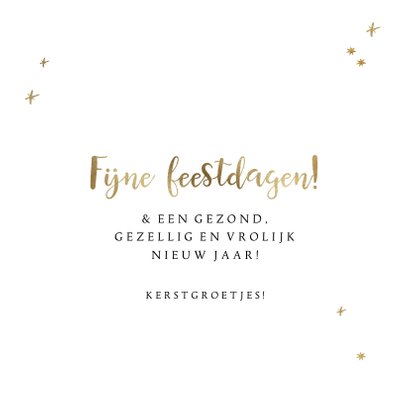 Stijlvolle kerstkaart kersballen silhouet goudlook sterren 3