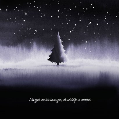Stijlvolle kerstkaart kerstboom en auto in watercolor 2