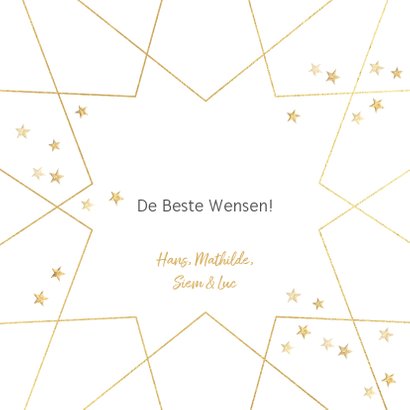 Stijlvolle kerstkaart kerstster goud donker grijs 3
