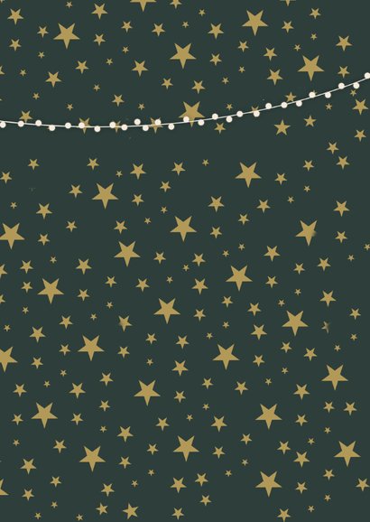 Stijlvolle kerstkaart met 2 eigen foto's en gouden sterren 2