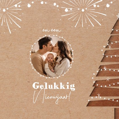 Stijlvolle kerstkaart met foto en 3d kraftpapier effect 2