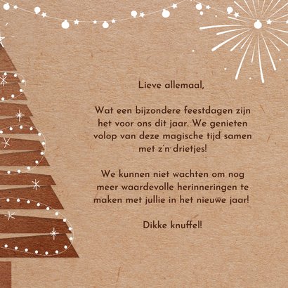Stijlvolle kerstkaart met foto en 3d kraftpapier effect 3
