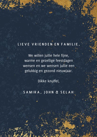 Stijlvolle kerstkaart met foto's, gouden kader en Christmas 3