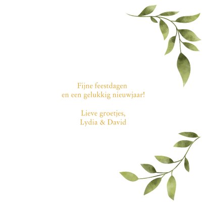 Stijlvolle kerstkaart met geometrische vorm en takjes 3