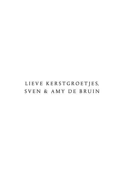 Stijlvolle kerstkaart met goudlook tekst en foto 3