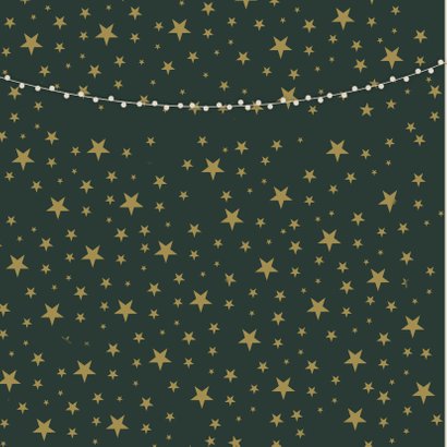 Stijlvolle kerstkaart met grote foto en gouden confetti 2