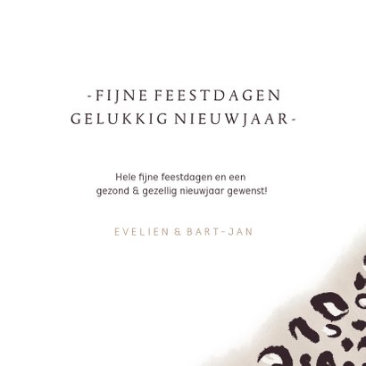 Stijlvolle kerstkaart met panterprint, label en eigen foto 3