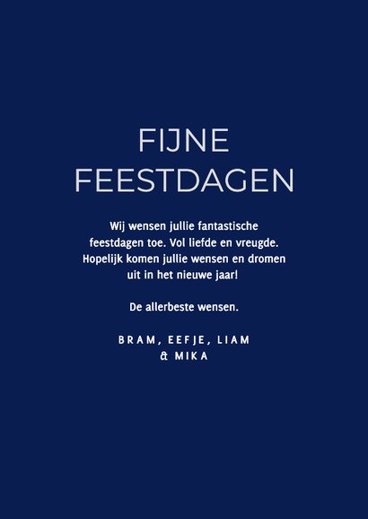 Stijlvolle kerstkaart met witte boom zilver foliedruk 3