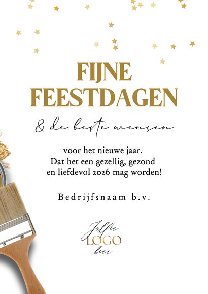Stijlvolle kerstkaart schildersbedrijf verf goud fotocollage 3