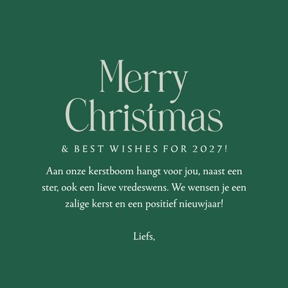 Stijlvolle kerstkaart vredesduif maretak spetters goud 3