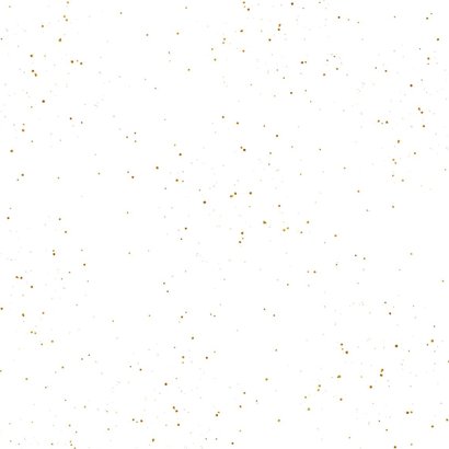 Stijlvolle kerstkaart wit met gouden spettertjes en een foto 2