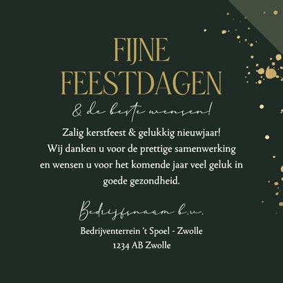 Stijlvolle kerstkaart zakelijk botanisch kerstgroen goud 3