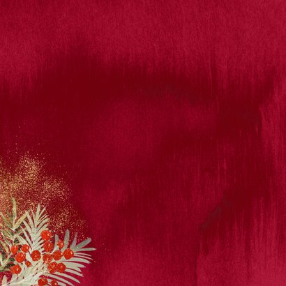 Stijlvolle kerstkaart zakelijk fotokaart logo goud botanisch Achterkant