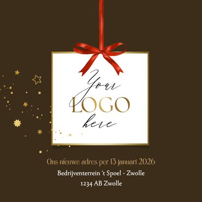 Stijlvolle kerstkaart zakelijk illustratie auto logo strik 2