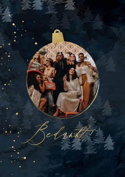 Stijlvolle kerstkaart zakelijk jaartal goud logo kerstbal 2