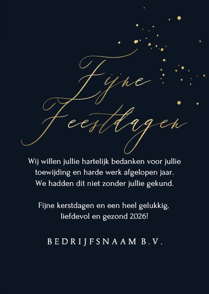 Stijlvolle kerstkaart zakelijk jaartal goud logo kerstbal 3
