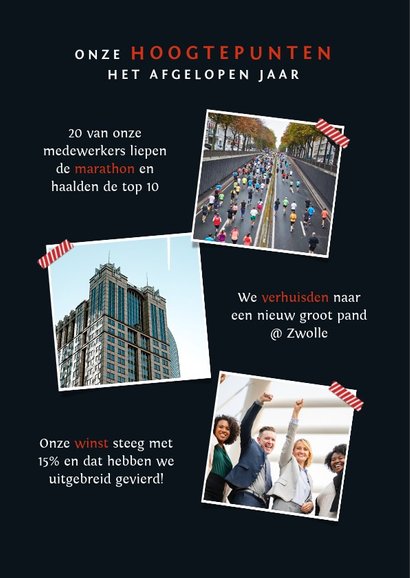 Stijlvolle kerstkaart zakelijk met fotocollage 2
