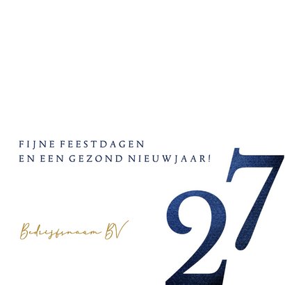 Stijlvolle kerstkaarten zakelijk blauw 2027 3