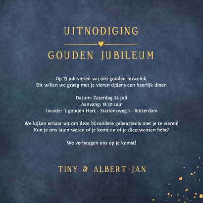 Stijlvolle klassieke uitnodiging 50-jarig huwelijksjubileum 3