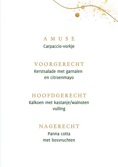 Stijlvolle menukaart kerst 3