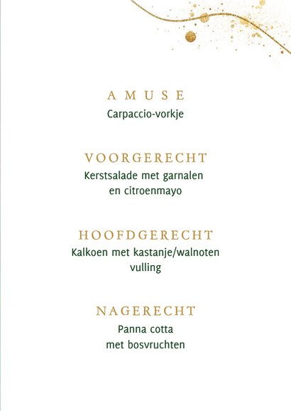 Stijlvolle menukaart kerst 3