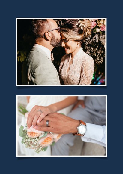 Stijlvolle minimalistische bedankkaart trouwen met foto 2