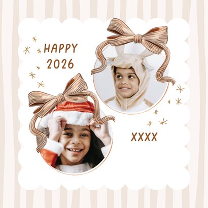 Stijlvolle nieuwjaarsjaar streep strik watercolor oliebol 2