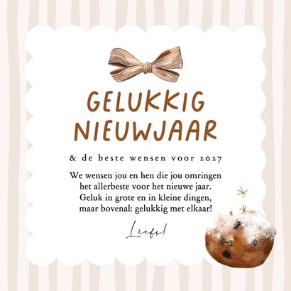 Stijlvolle nieuwjaarsjaar streep strik watercolor oliebol 3
