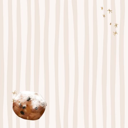 Stijlvolle nieuwjaarsjaar streep strik watercolor oliebol Achterkant