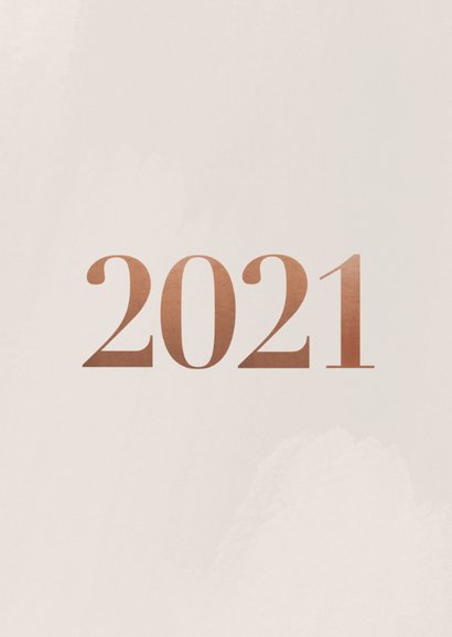 Stijlvolle nieuwjaarskaart 2021 fotocollage in rosegoud 2