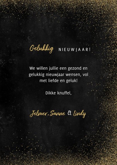 Stijlvolle nieuwjaarskaart 2021 in goud fotocollage 3